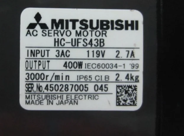 

Mitsubishi AC servo motor HC-UFS43B tested ok