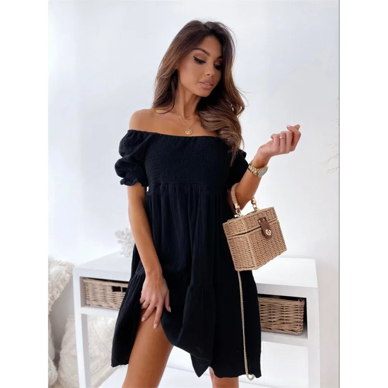 

2022 women's new short-sleeved maternity pleated dress women one