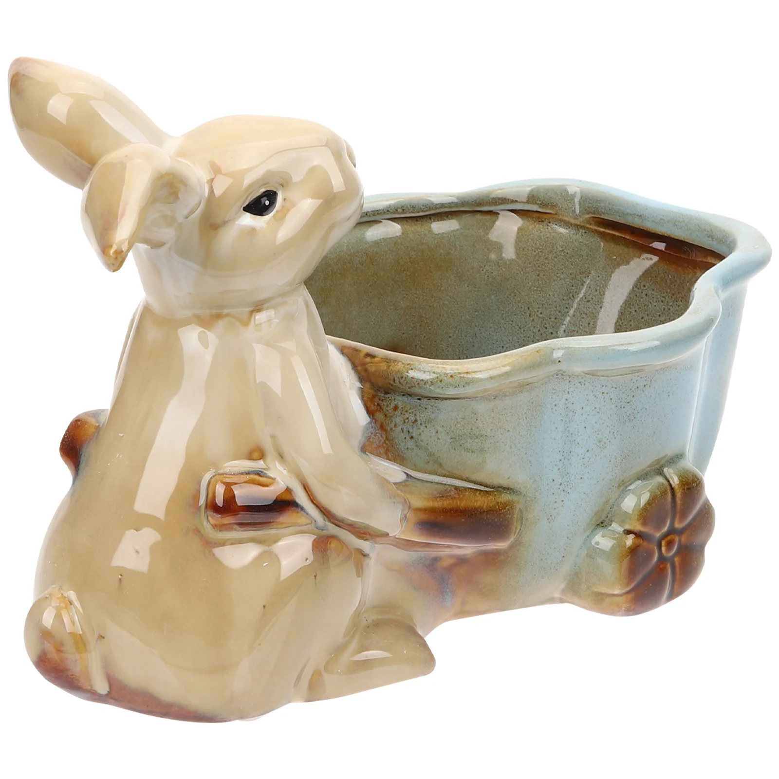 

Bowl Easter Bunny Candy Dish Ceramic Fruit Tableware Dessert House Warming Gift Jewelry