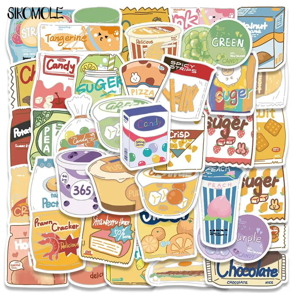 

10/40PCS Cartoon Original Lovely Food Snack Ice Cream Graffiti Stickers Kawaii DIY Kid Laptop Skateboard Suitcase Decals Sticker