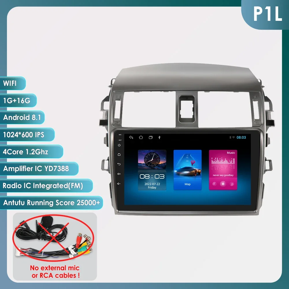 

Hizpo Android 13 Octa Core 7862 Автомобильный радиоприемник для Toyota Corolla E140 E150 2006-2013 Navi GPS Мультимедийный видеоплеер Стерео Carplay