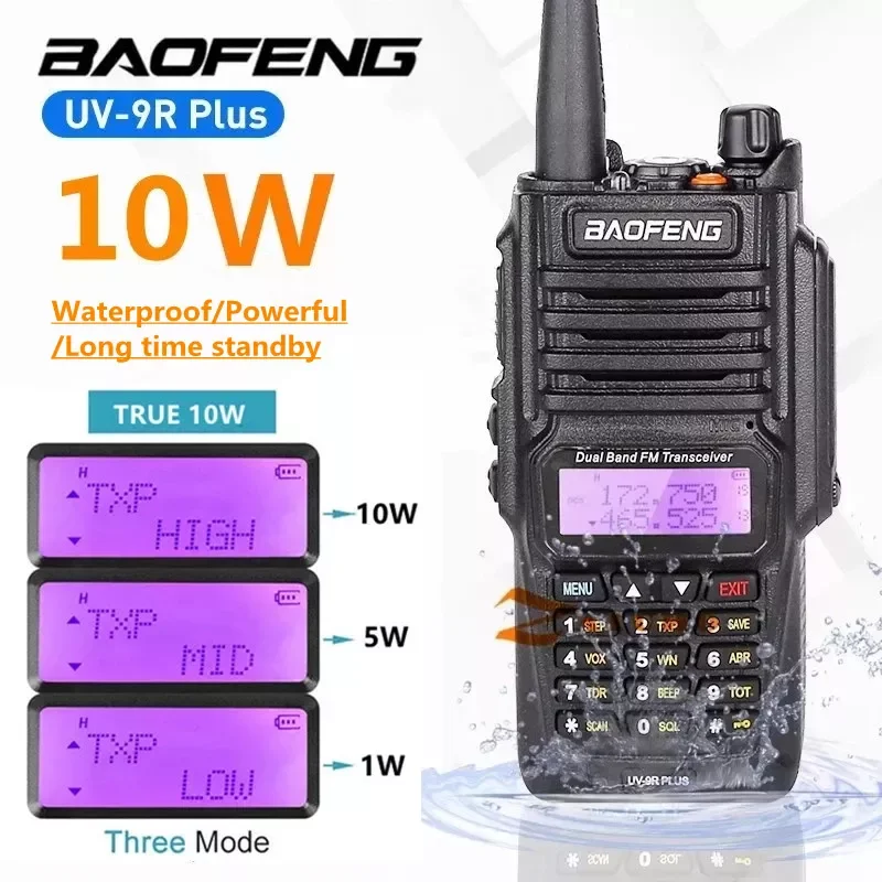 

NEW 2022 UV9R Plus Waterproof Walkie Talkie UV-9R plus Dual Band Portable CB Ham Radios FM Transceiver Two Way Radio