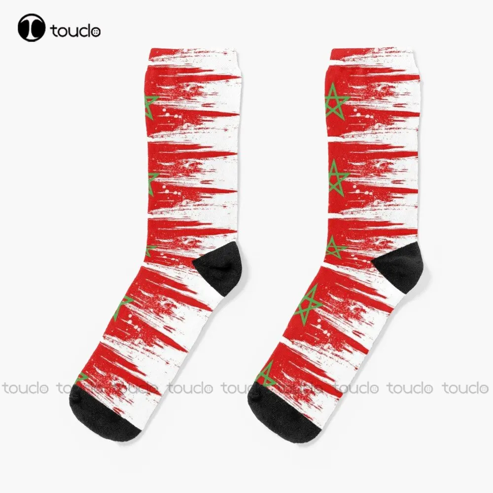 

Morocco Flag Socks Funny Socks For Men Personalized Custom Unisex Adult Teen Youth Socks 360° Digital Print Custom Gift Cartoon