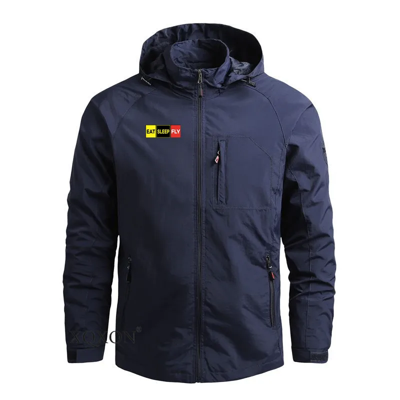 

2022 New Man Outdoor Hiking Jackets Waterproof Hooded Pilot Aviator Eat Sleep Fly Spring Autumn Tactics Military Jackets of Men