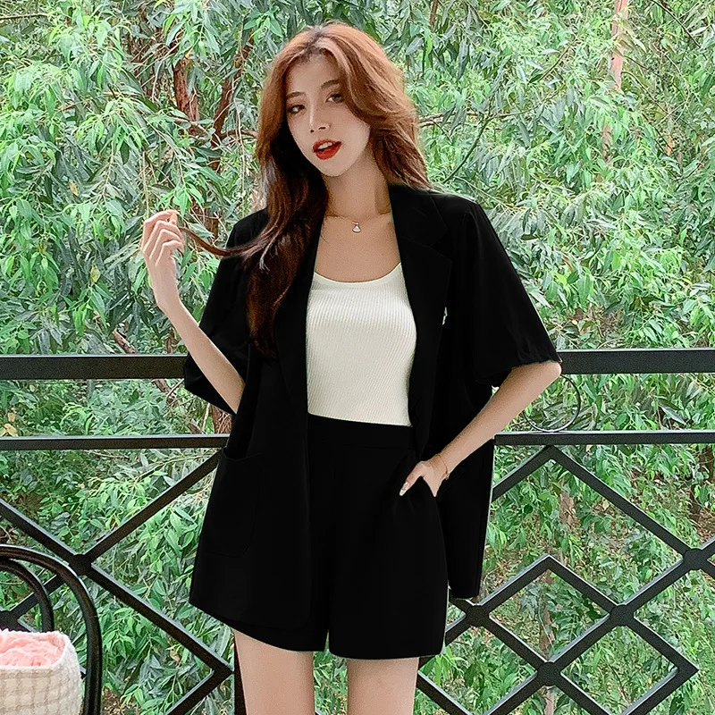 

Suit Shorts Suit Summer Casual Thin Small Internet Celebrity Fried Street Design Sense Niche Western Style Two-Piece Suit