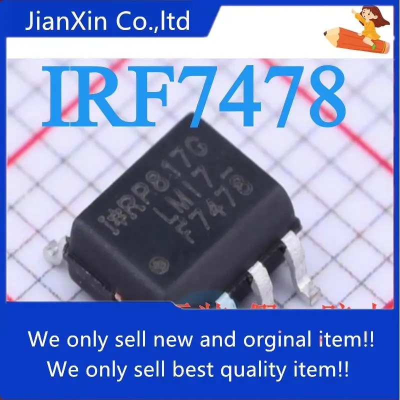 

10pcs orginal new IRF7478TR F7478 IRF7478TRPBF MOS tube field effect patch SOP-8 N channel 60V