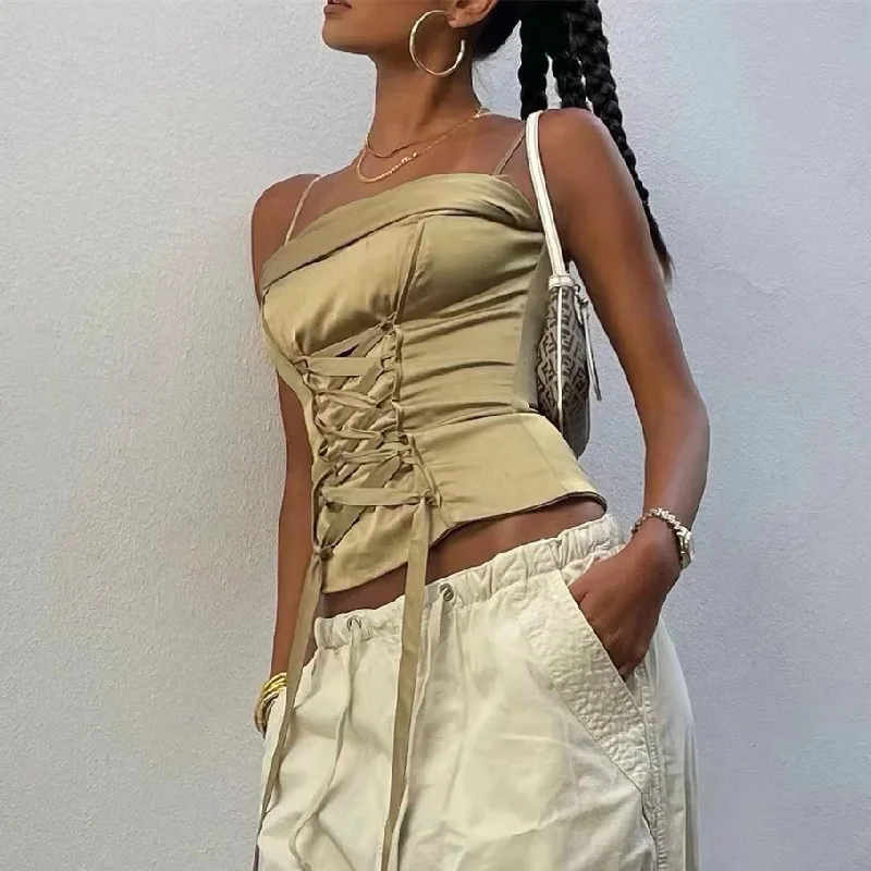 

Новинка лета 2022, женская одежда, американская уличная мода, пикантный жилет на одно плечо без рукавов, размера плюс Bralette, топ, корсеты