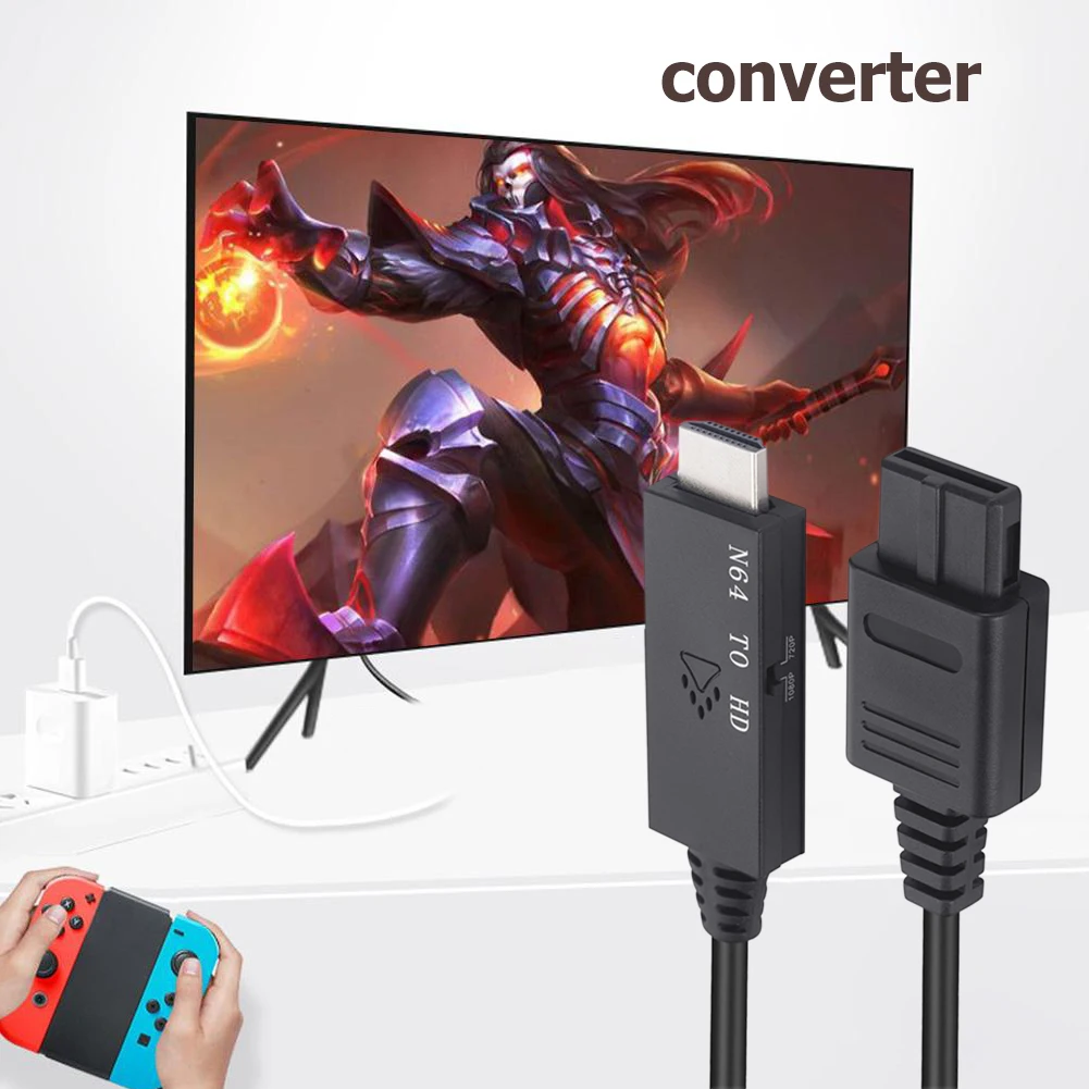 Фото Адаптер преобразователя 1 м подходит для игровых консолей Nintendo 64 в HDMI-совместимый адаптер Plug and Play для SNES/NGC/SFC №2