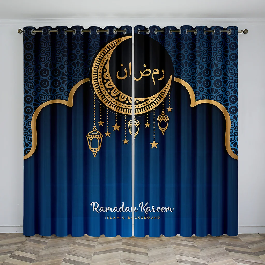 

3D Eid Mubarak Рамадан Lslamic мусульманские принадлежности KareemArt 2 шт. Бесплатная доставка тонкая оконная занавеска для гостиной спальни Декор