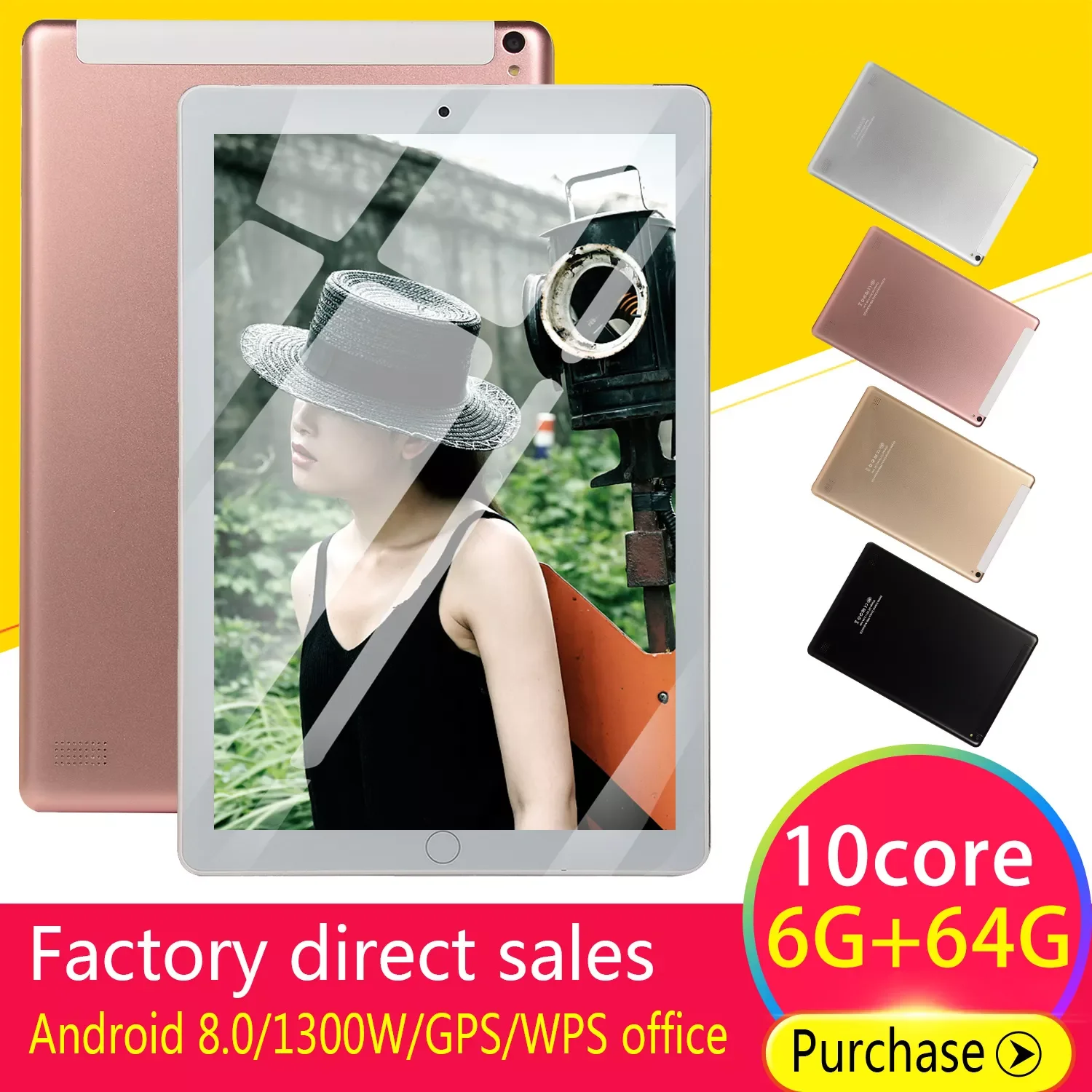 

New Android Tablet 10.1 Inch Cheap Tablets Free Shipping 4G+64G Android 9.0 Dual SIM Dual Camera Rear 5.0MP IPS Bluetooth WiFi