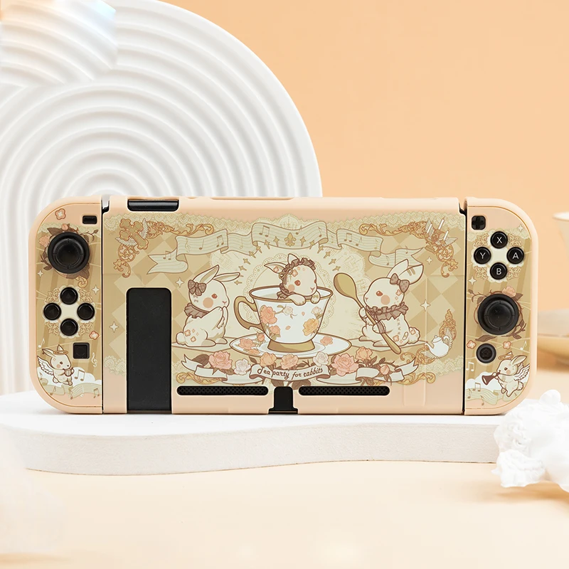 

Tea Party for Rabbit Nintendo Switch Shell NS Protective Full Cover Split PC Hard Case For Nintendo Switch Accessories