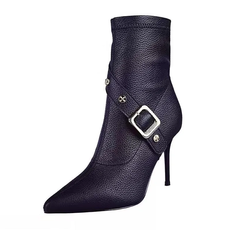 

Boots Shoes for Women's 2022 Heels Chelsea Ankle White Luxury Elegant Sexy Pole Dance Tights Belt Buckle on Offer Free Shipping