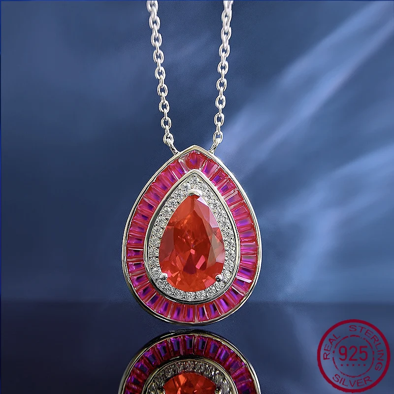 

Женское ожерелье из серебра 2023 пробы с подвеской в виде капли воды 3 карата 8*12