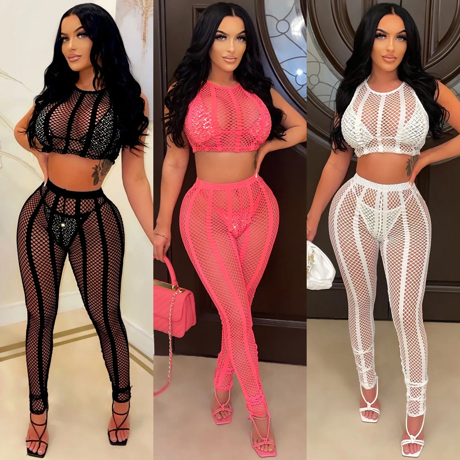 Adogirl сексуальный комплект из 4 предметов со стразами Женский стринги с длинным