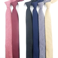 brand new summer mens 6cm solid color tie handmade cotton skinny pink navy claret neckties suit dress accessories gift dropship