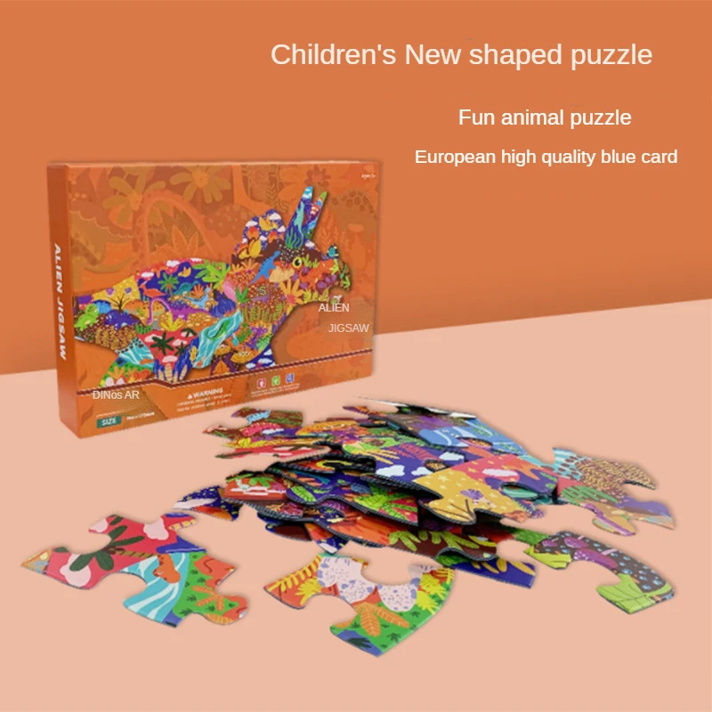 

Kindergarten Puzzle Cartoon Children‘s Puzzle Toy Early Education Enlightenment Dinosaur Interesting Paper Special-shaped Puzzle