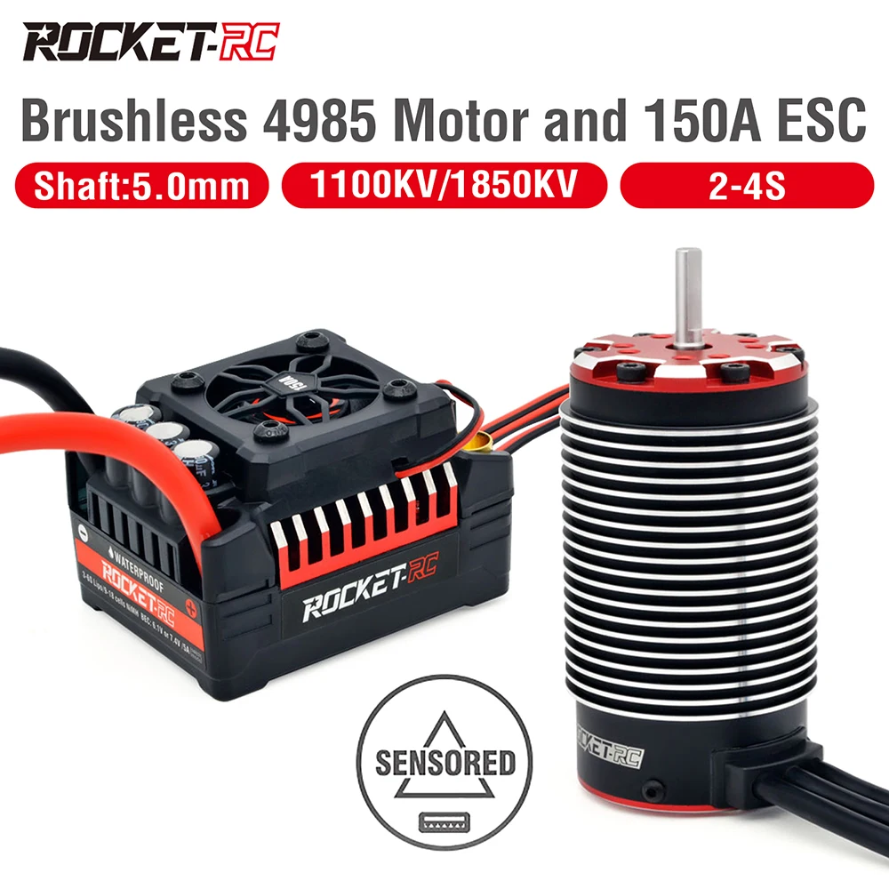 

Бесщеточный двигатель SURPASSHOBBY Rocket-RC 4985 и ESC Combo 150A 2-4S для 1/6 1/7 1/8 RC Traxxas X-MAXX ARRMA Monster Truck Car