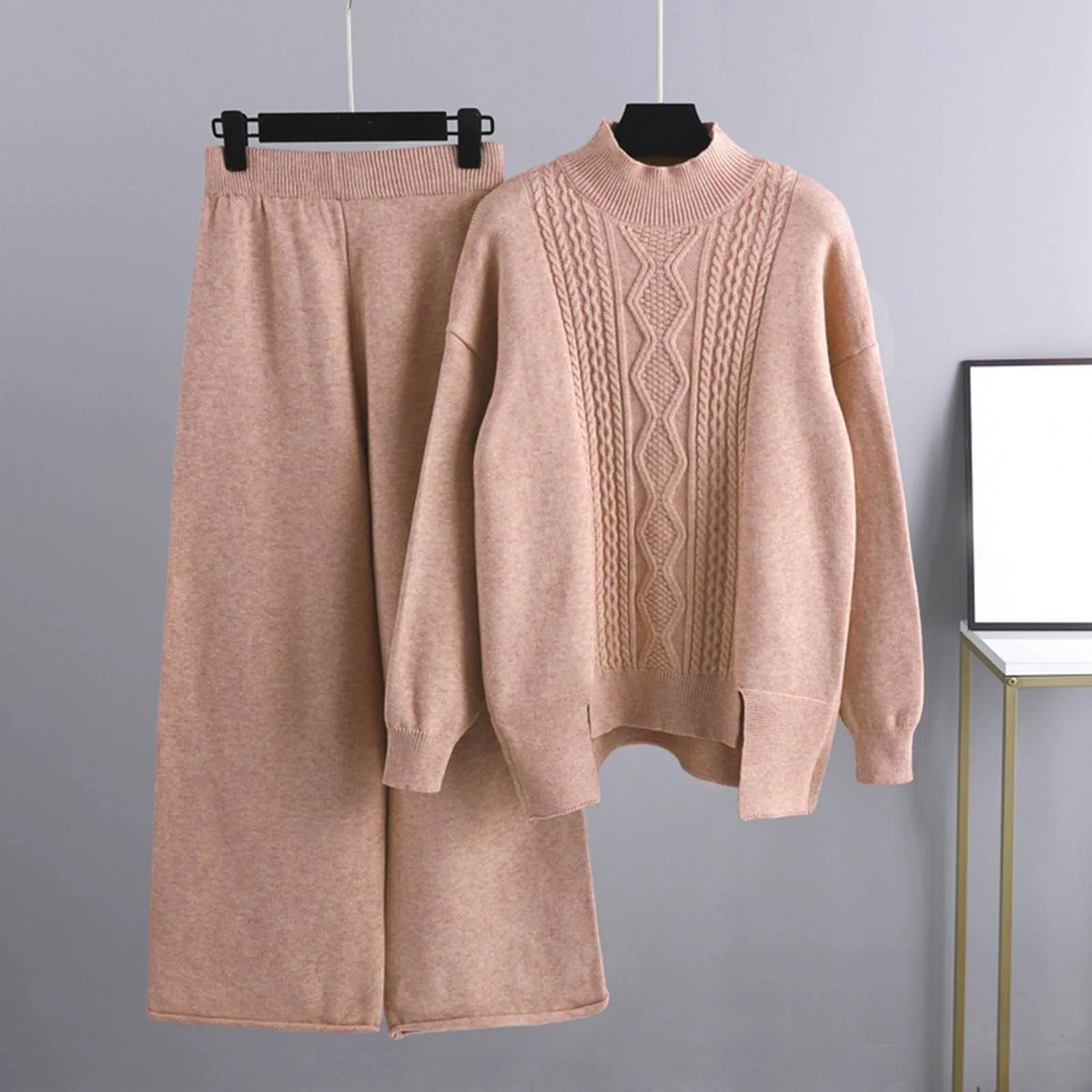 Женский кашемировый спортивный костюм комплект из двух предметов толстый свитер