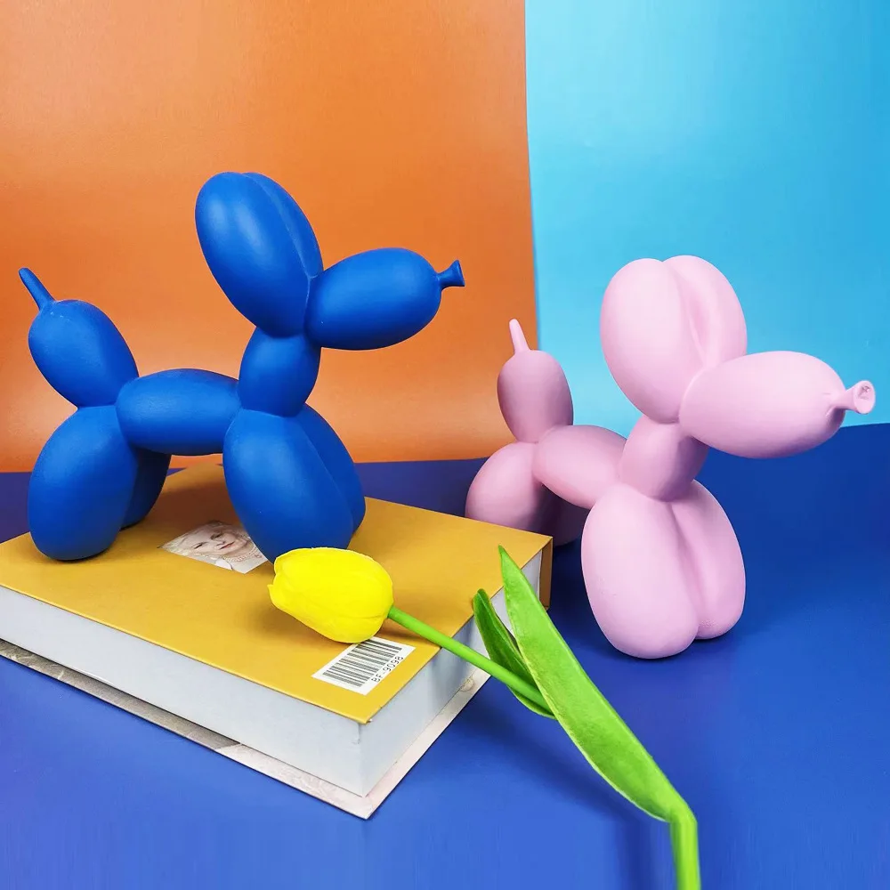 

Trend resin crafts colorful balloon dog ornaments home living room children's room soft ornament birthday gift wholesale