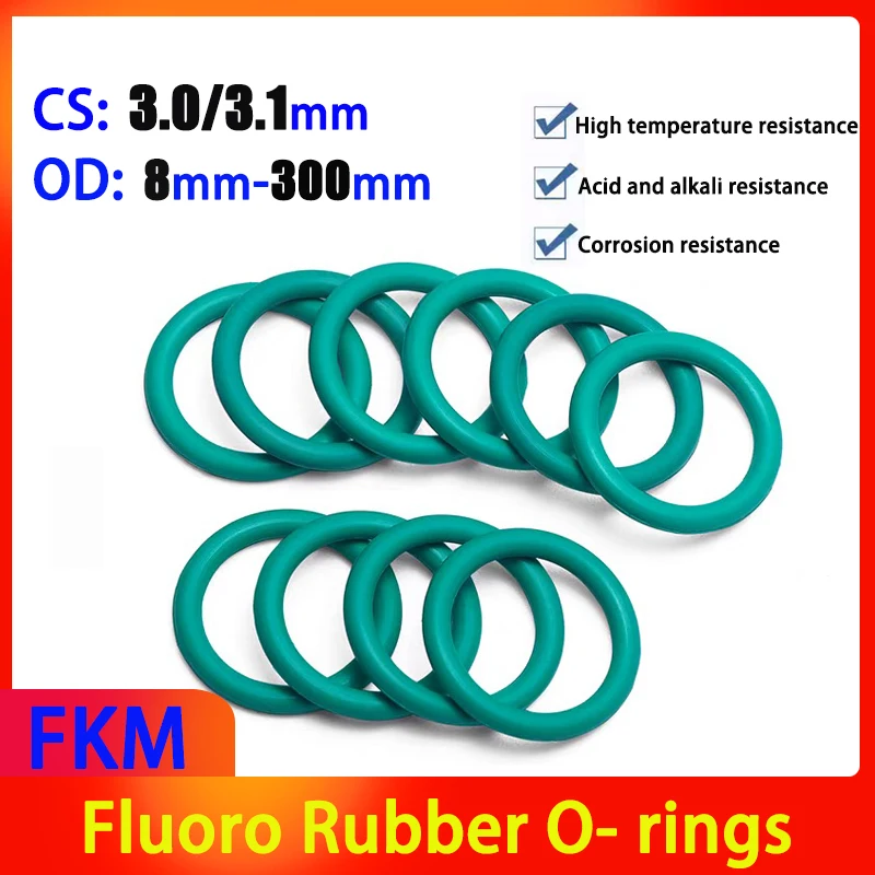 

Зеленые уплотнительные кольца из фторкаучука CS 3,0 мм/3,1 мм