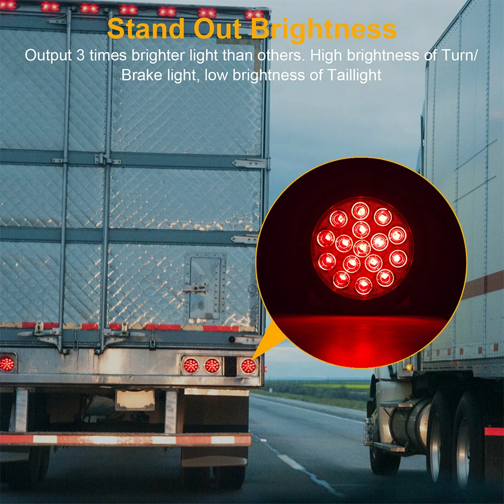 1 шт./2 шт. 12 В 24 в 16 светодиодов 4 дюйма Автомобильный Круглый задний фонарь s сигнал