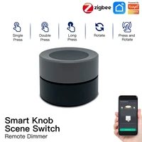 tuya zigbee smart knob wireless scene switch button control dimmer battery powered automatic scene smart life app