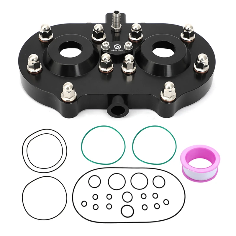 For Yamaha Banshee Stock & Cub Air Cylinder Dome Cool Head Shell Studs O-Rings Kit Black Anodized Fine Milled Bare Aluminum