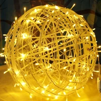 led ball sepak takraw night lights line rattan handmade hemp rope christmas night light home decoration fancy bedroom lamps