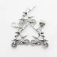 new 10 pcs diy necklace glamour motorcycles motocross 2 antique silver plated pendant diy handmade pendant crafts