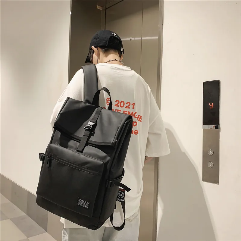 2023 Man Backpack Large Capacity Breathable Backpack Men's Travel Bag Casual Men's Fashion Backpack Pure Color School Backpack