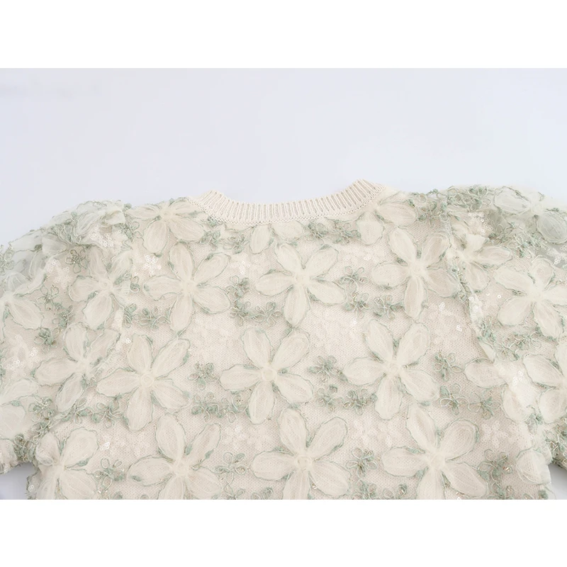 YENKYE новый женский укороченный свитер с блестками в стиле пэчворк коротким