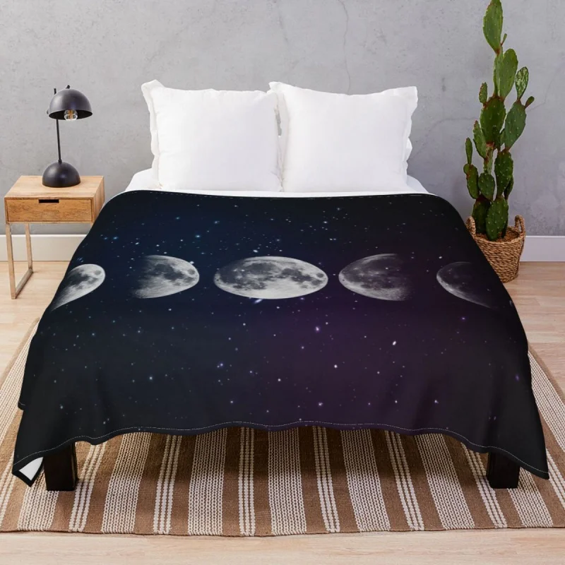 

Phases Of The Moon Thick blankets Flannel Spring Autumn Ultra-Soft Throw Blanket for Bed Home Camp Office