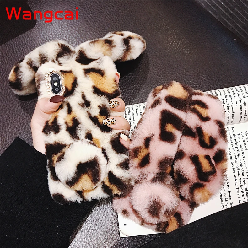 Плюшевый чехол с кроличьими ушками для Samsung Galaxy A5 A7 A8 2015 A9 Pro 2016 2017 J3 J5 J7 теплый