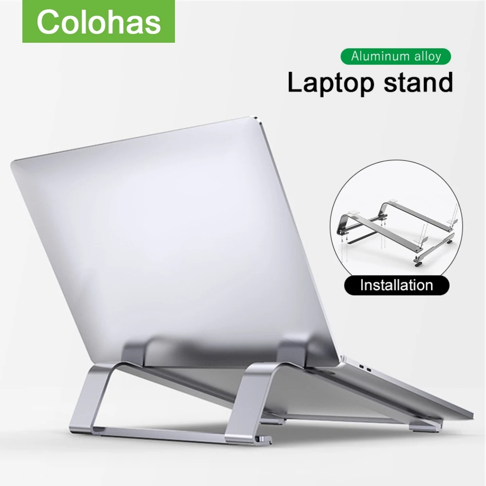

Портативная подставка для ноутбука из алюминиевого сплава, держатель для Macbook Air Pro 13 15, нескользящий Силиконовый охлаждающий кронштейн для ...