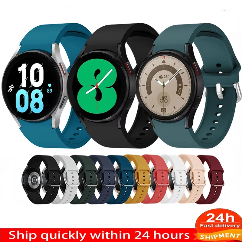 

Silicone Strap For Samsung Galaxy Watch 5/4 44mm 40mm 5 Pro 45mm Bracelet Wristband For Galaxy Watch 4 Classic 46mm 42mm Correa