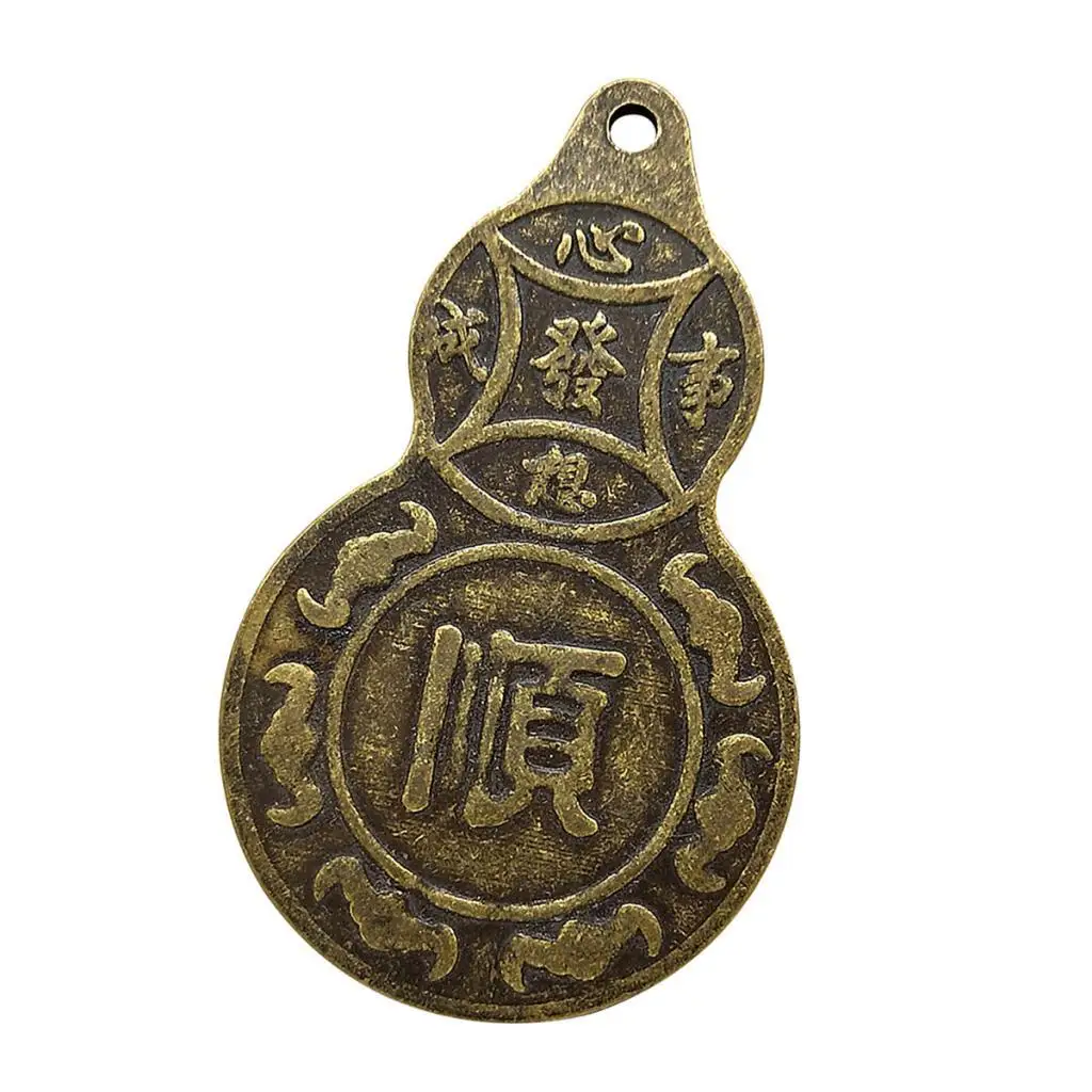

Ancient Chinese Old Copper Coin Gourd Shape Lucky Unique Gifts Collection