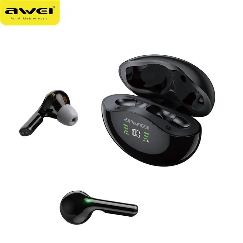 

Awei T12/T12P TWS Wireless Bluetooth Earphones Dual Dynamic Driver Earbuds Sports Headset With Mic Stable New Chip Earphones