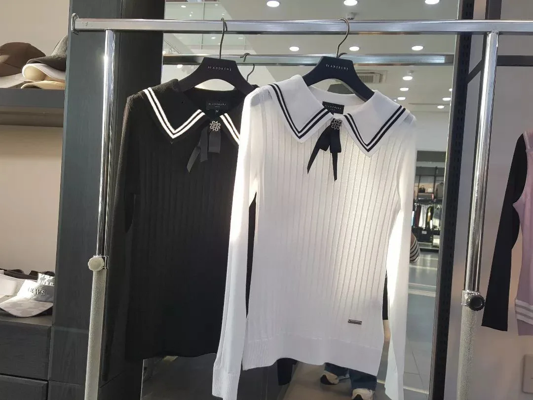 New spring autumn golf long sleeves knitted sweater ladies golf wear knitwear elegant stretch knit shirts golf apparel golf top