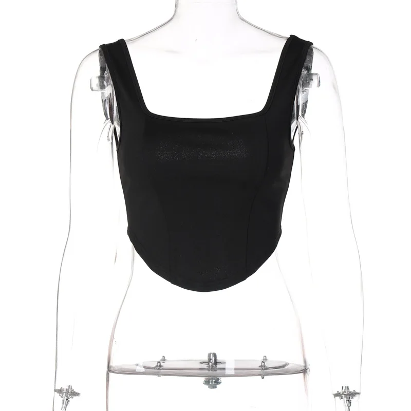 Уличная одежда наряды для женщин корсет топ без рукавов и майка кроп-топ Y2K