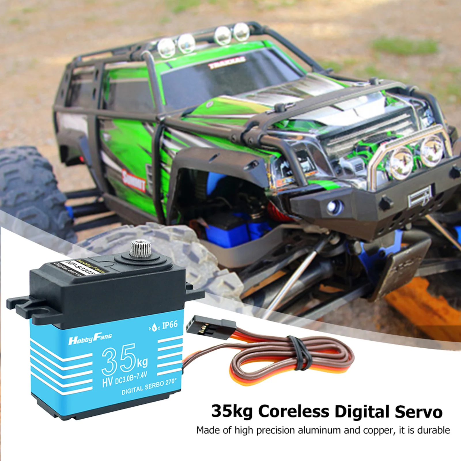 

HF-3235 IP66 Водонепроницаемая Шестерня 35 кг из нержавеющей стали с высоким крутящим моментом, цифровая фотовспышка для моделей радиоуправляемы...