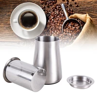 coffee sifter fine mesh good filtering effect stainless steel coffee powder sifter sieve filter container with lid for home cafe