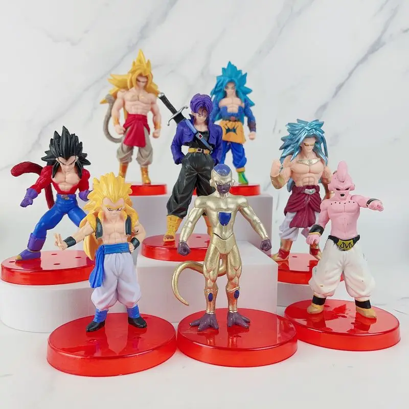 

Dragon Ball Z Super Saiyan Son Goku Son Gohan Vegeta Broly Piccolo Majin Buu Action Figure Set Anime Figurines Model Gifts Toys