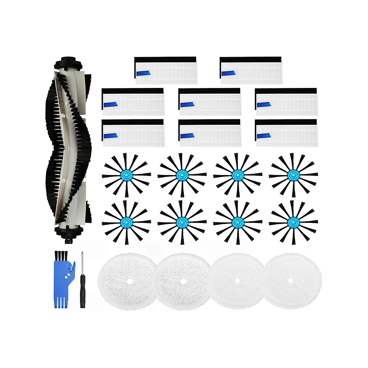 

for 3115/EV675 Robot Vacuum, Main Brush, Hepa Filter, Side Brushes, Mop Pad