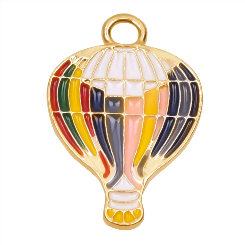 

15pcs/Lot Colorful Hot Air Balloon Charms Alloy Drip Oil Pendant For Necklace Earrings Bracelet Jewelry Making DIY Accessories