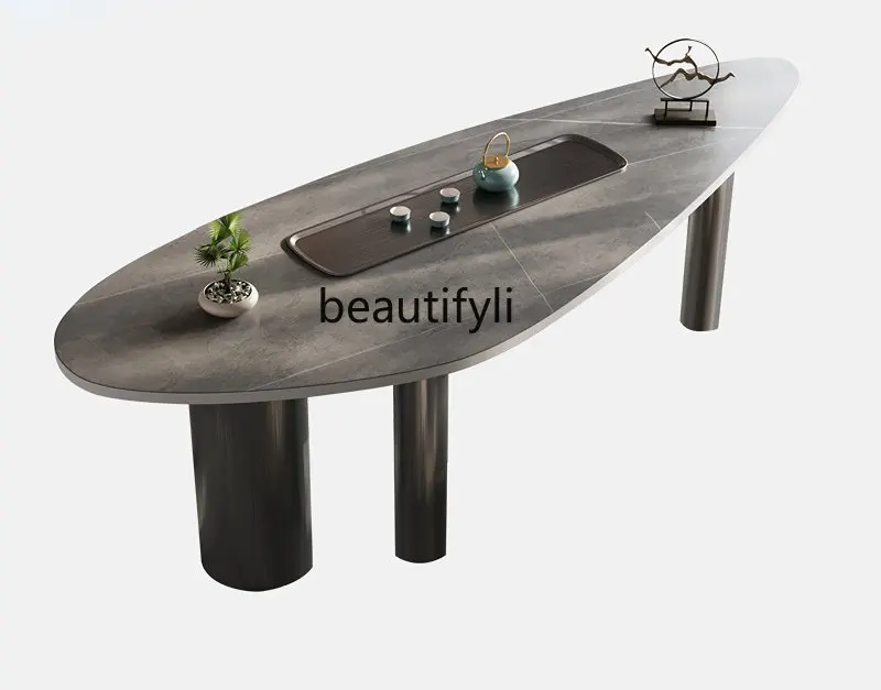 

cqy Modern High-End Affordable Luxury Tea Table Villa Mansion Tea Making Table Office Reception Room Table-Chair Set