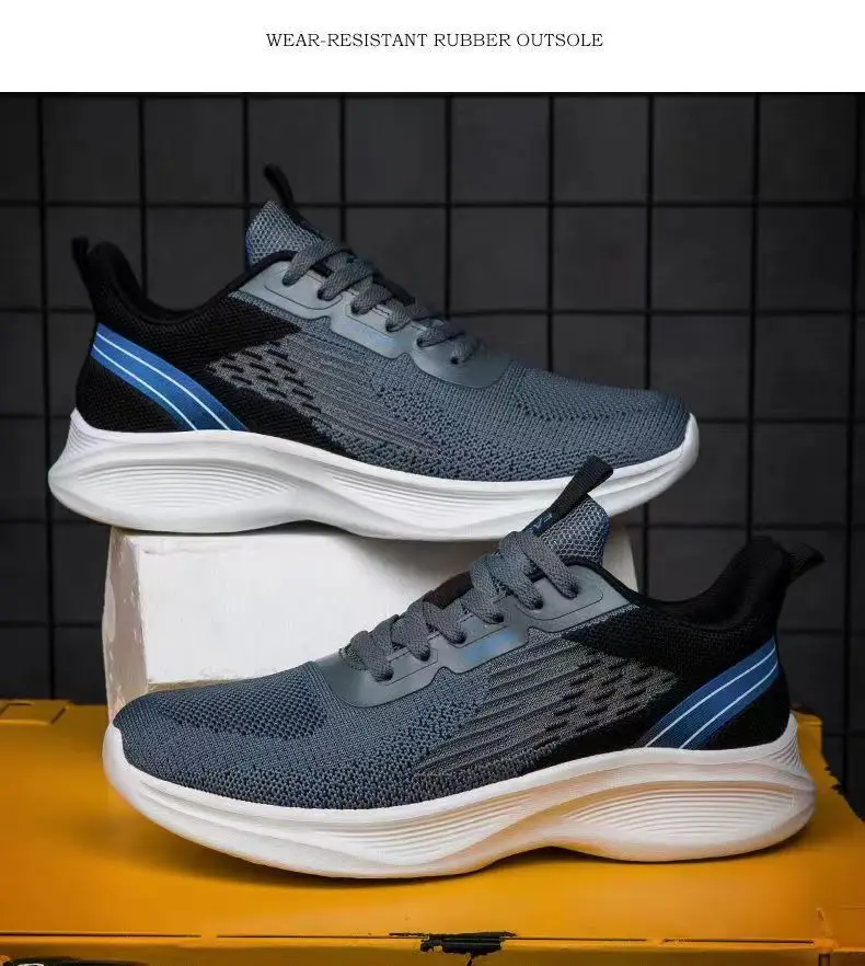 Мужские повседневные кроссовки легкие сетчатые на плоской подошве удобные