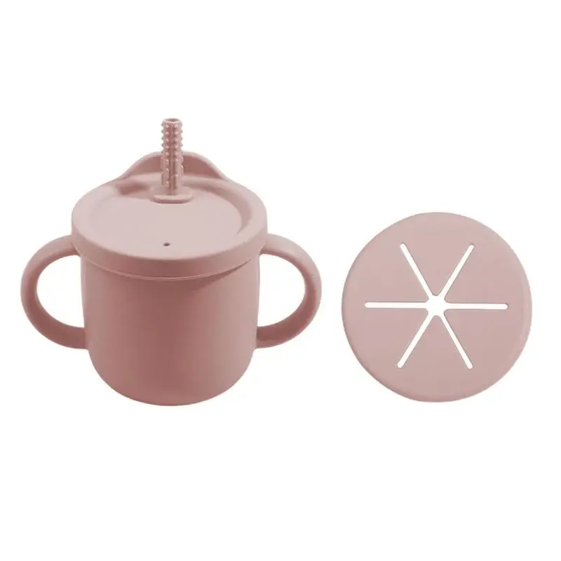 

Baby Cup With Straw Spill Proof Food Container For Toddler And Baby Snack Container Leak Proof & Easy To Hold Baby Training Cup