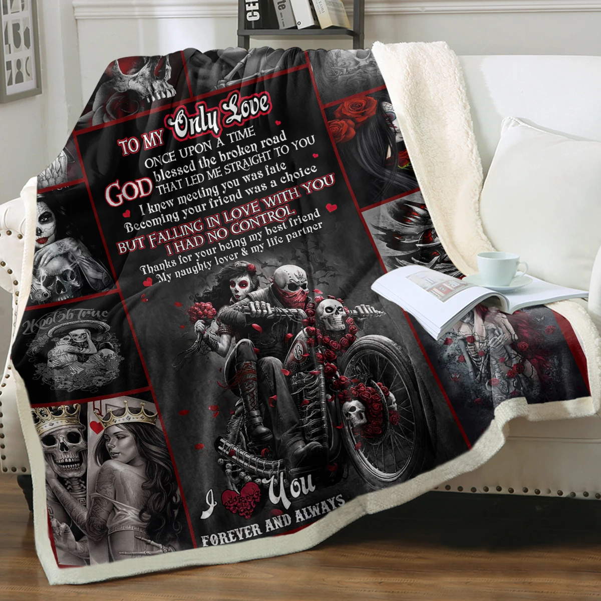 

Fashion Blanket Skull Locomotive Series Gothic 3D Printing Sherpa Blanket Plush Soft Blanket Black Thin Quilt Bedding