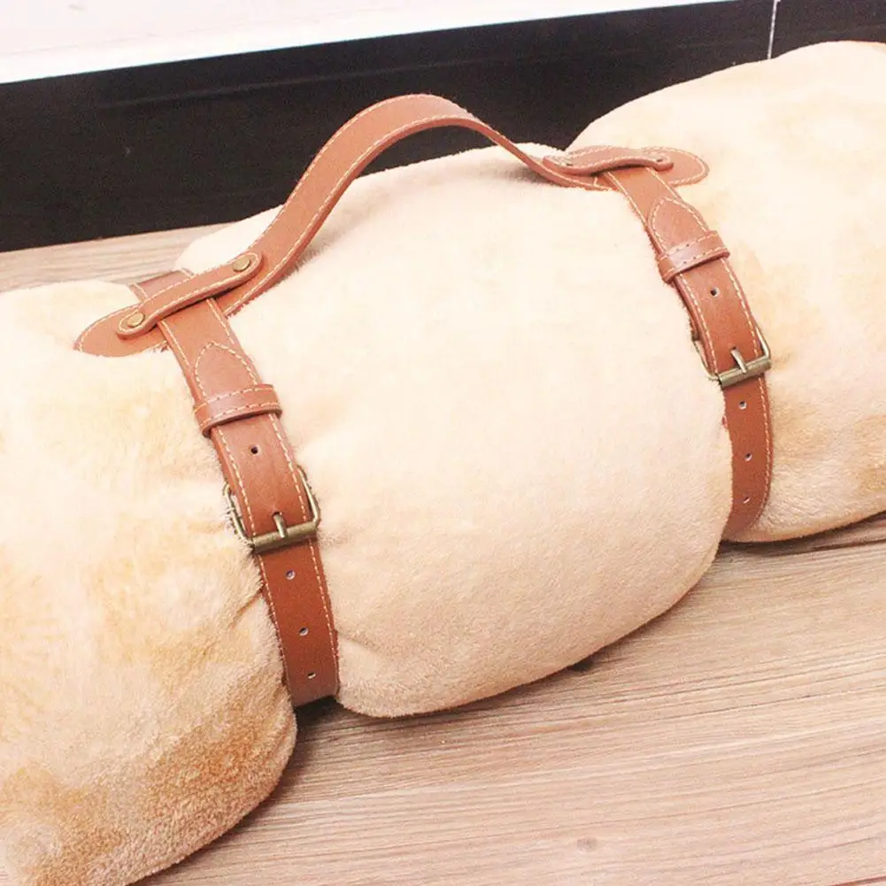

Yoga Mat Bundle Vintage Style Leather Picnic Blanket Strap Brown Color For Outdoors Leather Metal Picnic Mat Strap Blanket G5l5