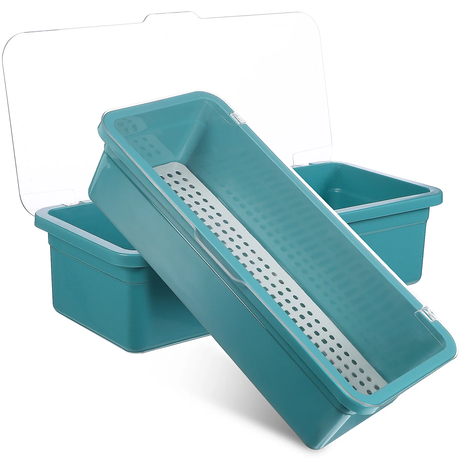 

2 Pcs Plastic Trays Chopsticks Storage Box Silverware Organizer Countertop Kitchen Cutlery Drawer Organiser Small